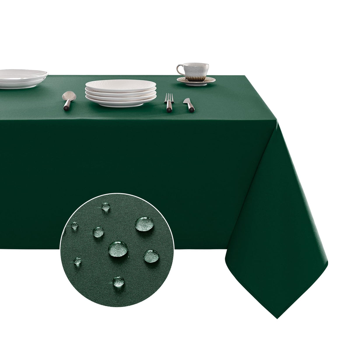 Veblandy Table Cloth Rectangle Waterproof Spill-Proof Wrinkle-Free Tablecloth Washable, Kitchen Dining Tabletop Decoration, Fabric Table Cover for Indoor and Outdoor Use, 52 x 70 Inch, Navy Blue