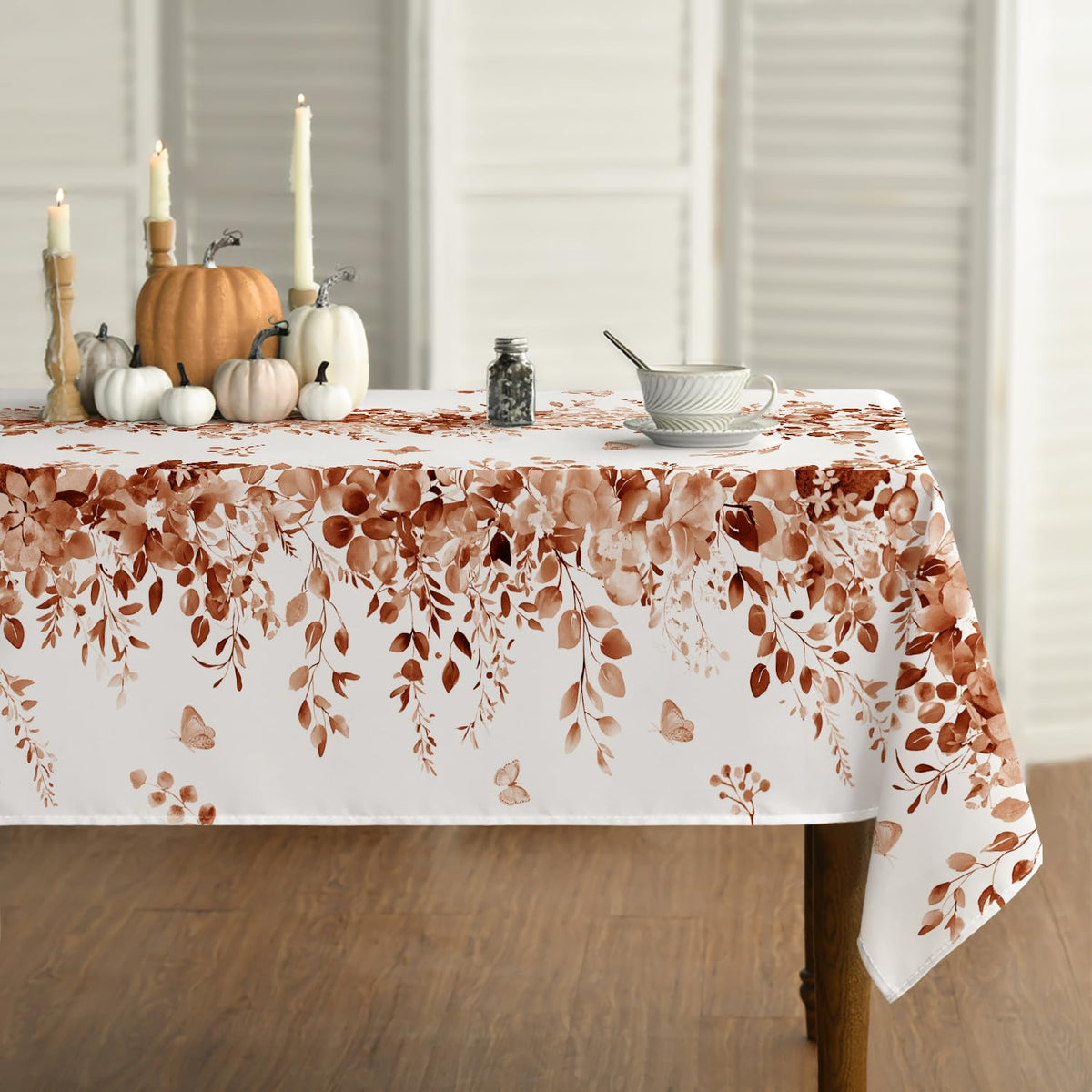 Horaldaily Spring Tablecloth 60 x 84 Inch Rectangular Eucalyptus Floral