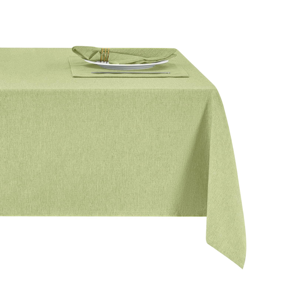 Flaxen 52x70 Rectangular Polyester Linen Farmhouse Tablecloth
