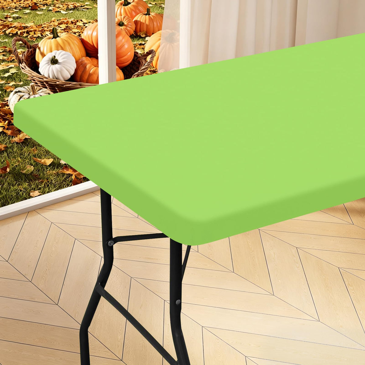 homing Rectangle Table Cloth Cover 6 Foot Black Elastic Fitted Tablecloth