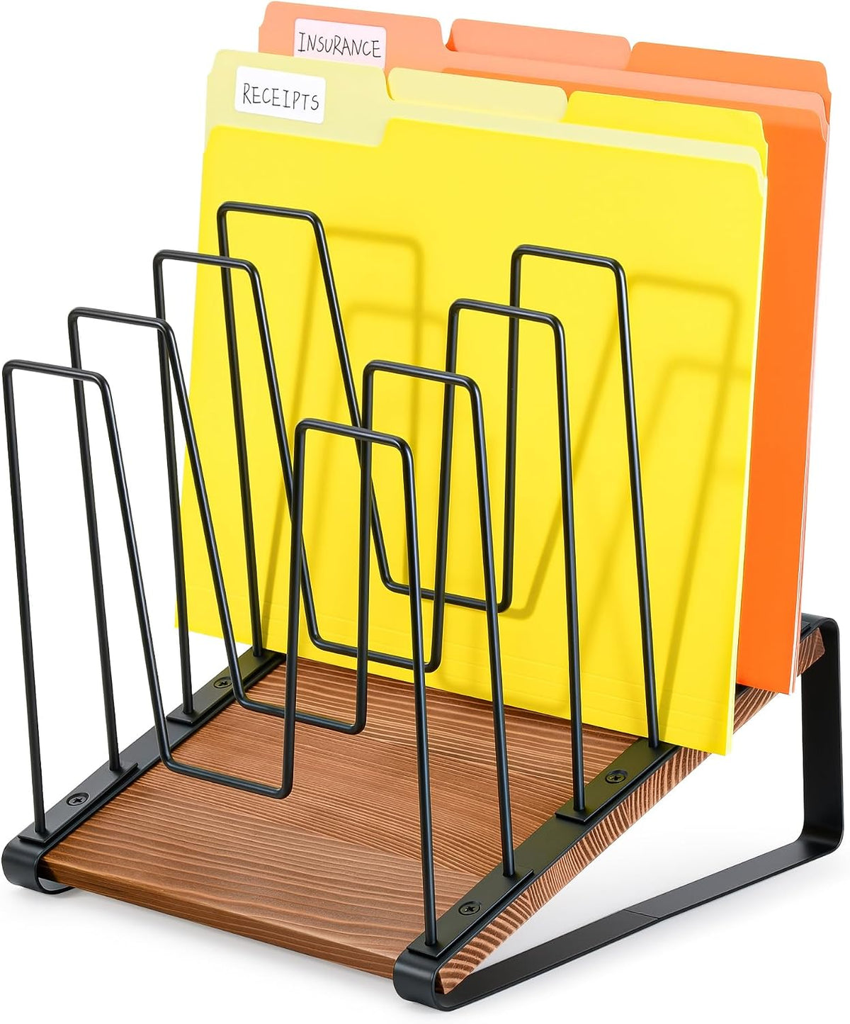 HULISEN Inclined Desk File Organizer, 5-Section Desktop File Folder Holder