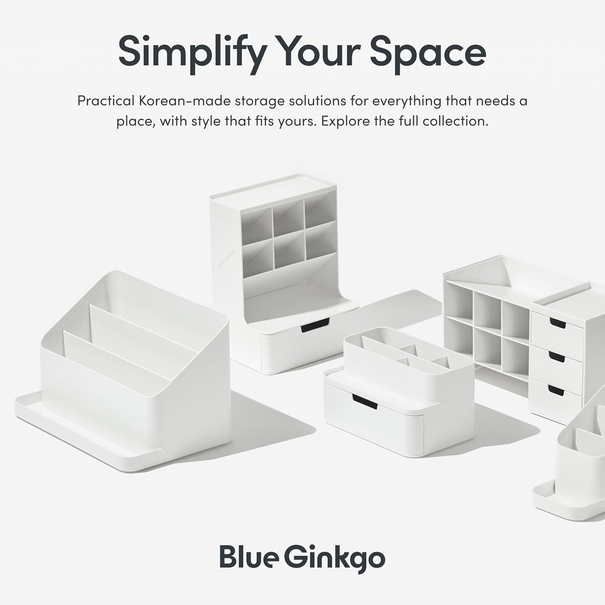 BLUE GINKGO Desk Organizer, Office Supplies, Green, Made in Korea