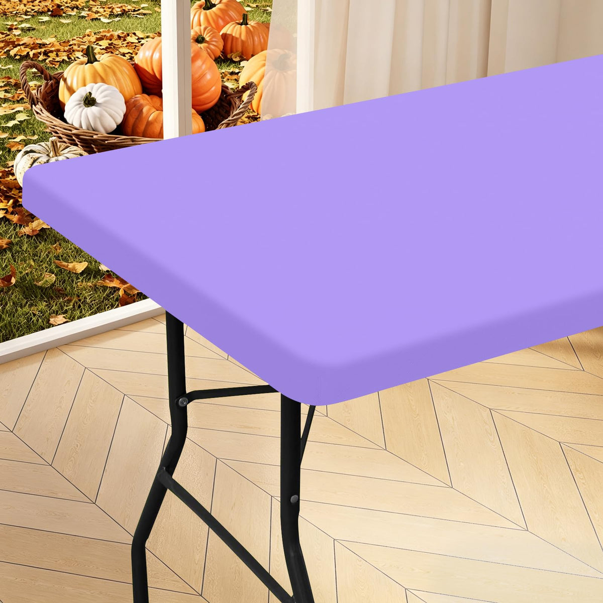 homing Rectangle Table Cloth Cover 6 Foot Black Elastic Fitted Tablecloth