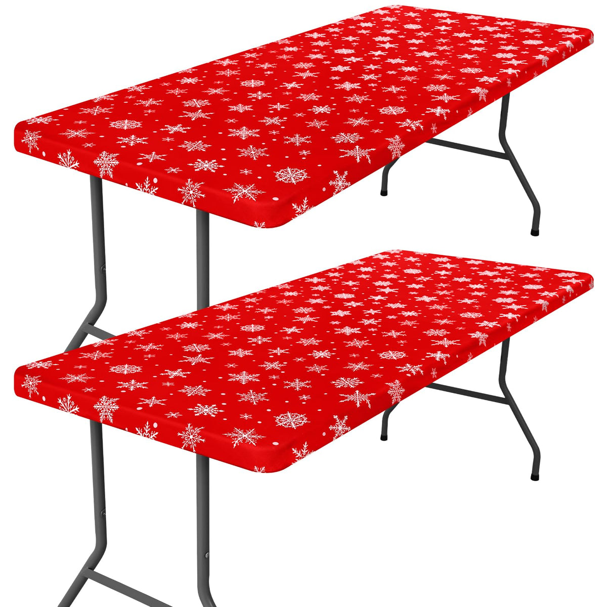 Moosfor 2 Pack Rectangle Spandex Fitted Table Cloth, 4FT Elastic Tablecloth