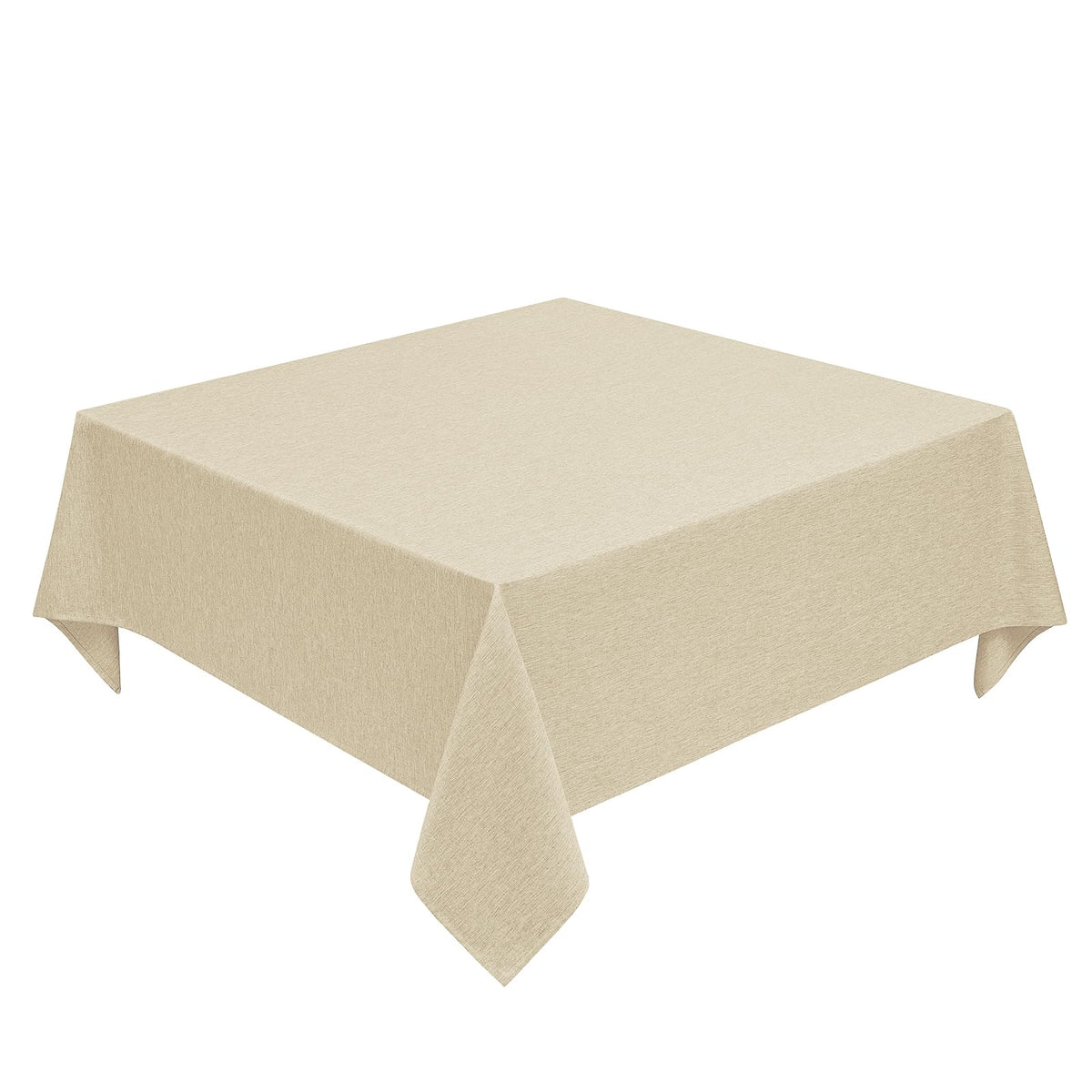 Decorelia Waterproof Round Tablecloth for Round Dining Table, Decorative Rustic Soft Wipeable Table Cloths Cover Indoor Outdoor Use for Holiday,Wedding, Kitchen (70 Inch,Round (4-6 Seats),Beige)