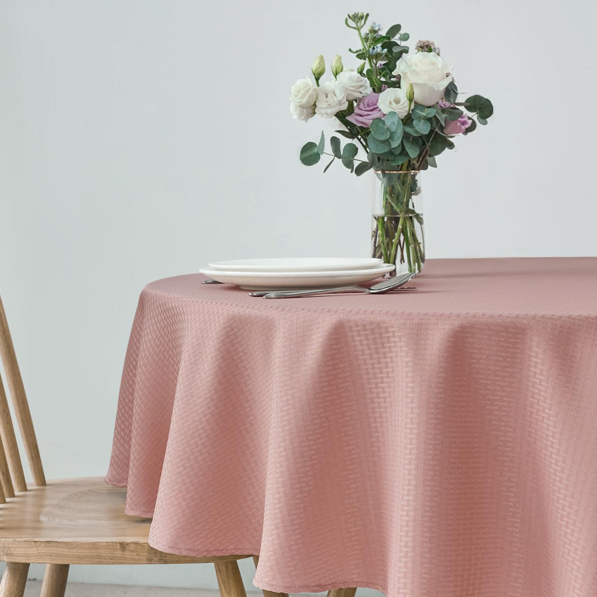 maxmill Rectangle Tablecloth Weaved Pattern Waterproof Spillproof Wrinkle Free Table Cloth, Kitchen Dining Tabletop Decoration, Fabric Table Cover for Holiday Parties, 52 x 70 Inch, Sage Green
