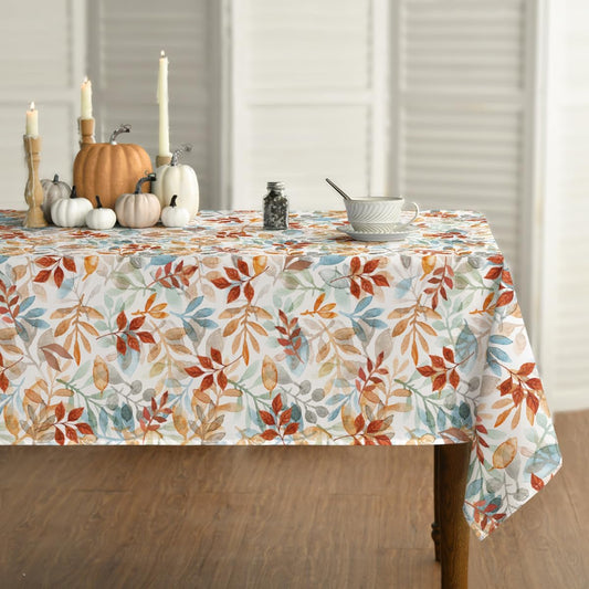 Horaldaily Fall Tablecloth 60 x 84 Inch Rectangular Thanksgiving Orange