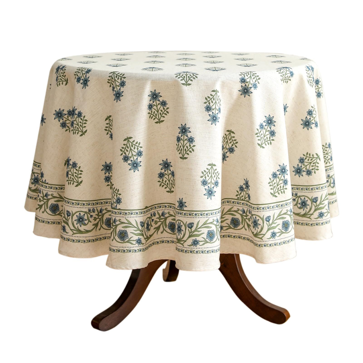 ISAENNE Designer Vintage Square Large Floral Tablecloth,67"x67"