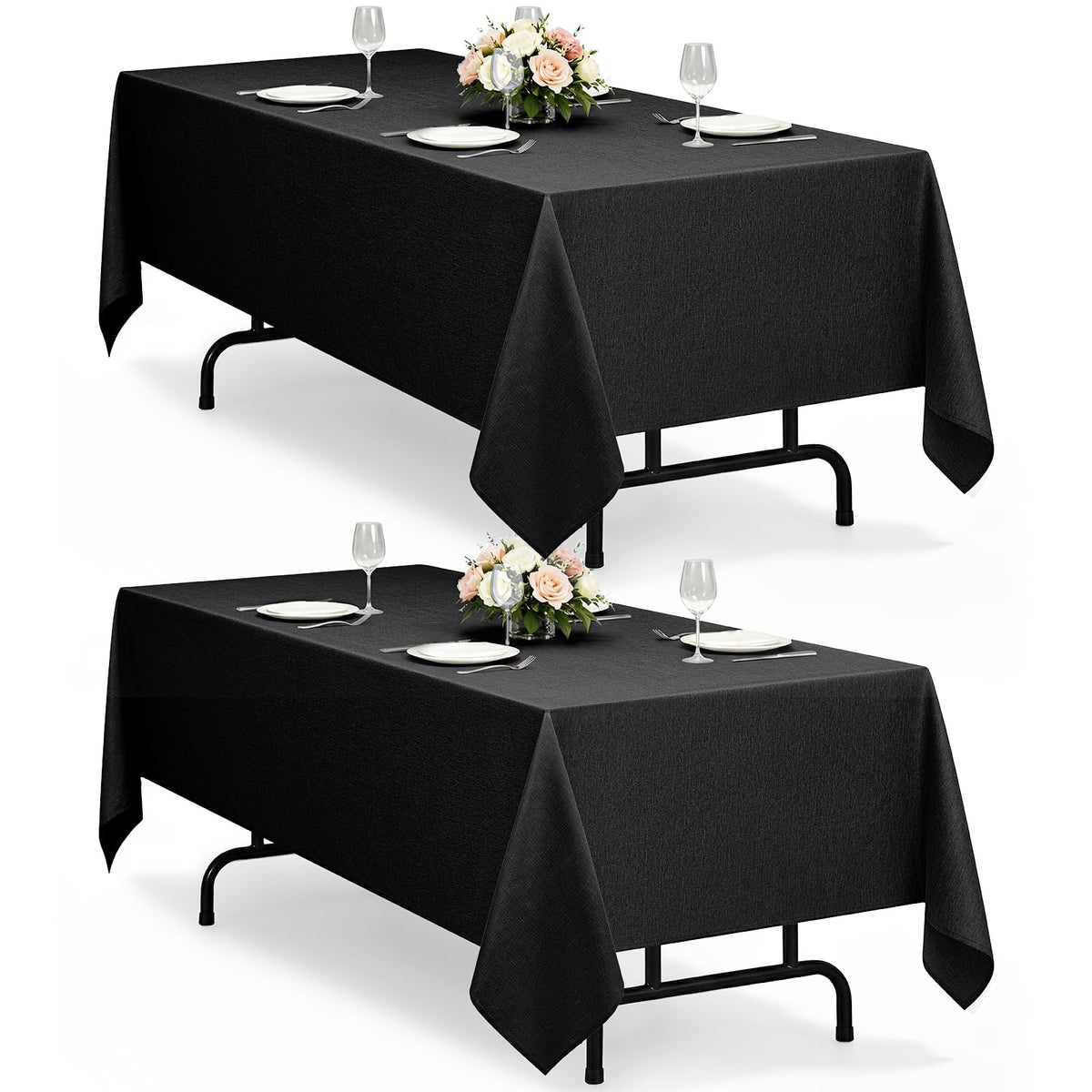 Decorelia Waterproof Round Tablecloth for Round Dining Table, Decorative Rustic Soft Wipeable Table Cloths Cover Indoor Outdoor Use for Holiday,Wedding, Kitchen (70 Inch,Round (4-6 Seats),Beige)