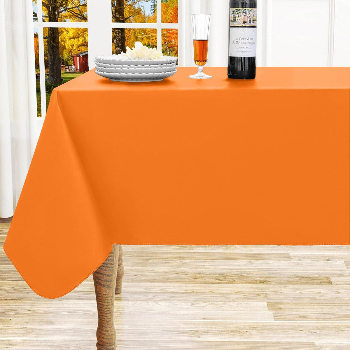homing Rectangle Black Vinyl Waterproof Tablecloth with Flannel Backed