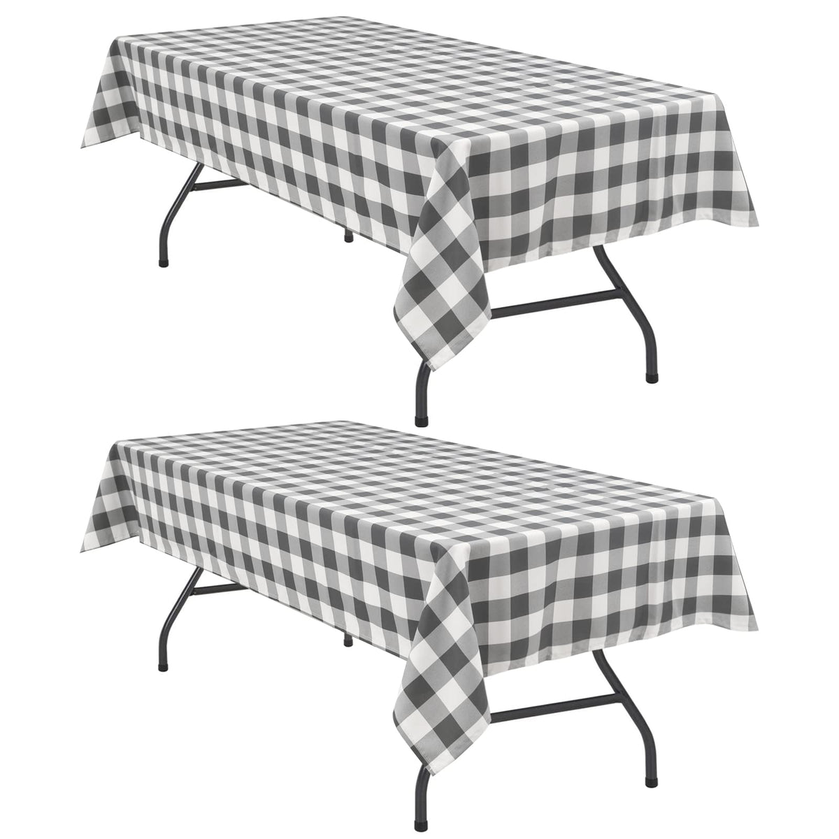 Hiasan 60 x 120 Inch Checkered Tablecloth Rectangle, Black and White