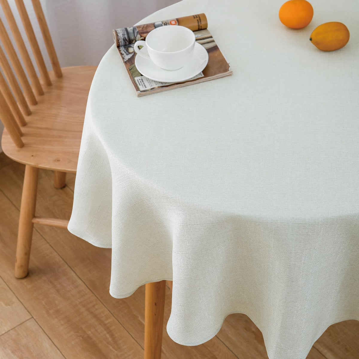 NLMUVW Burlap Linen Tablecloth 6ft, Tan Table Cloth Rectangular