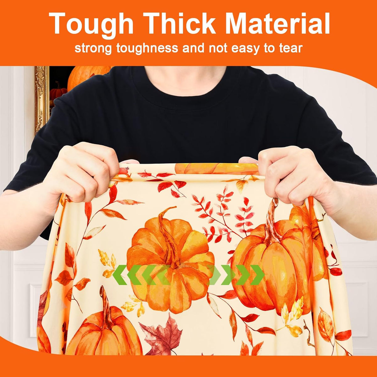 Smiry Thanksgiving Round Spandex Tablecloth, Fitted Cover for 36"-44" Table