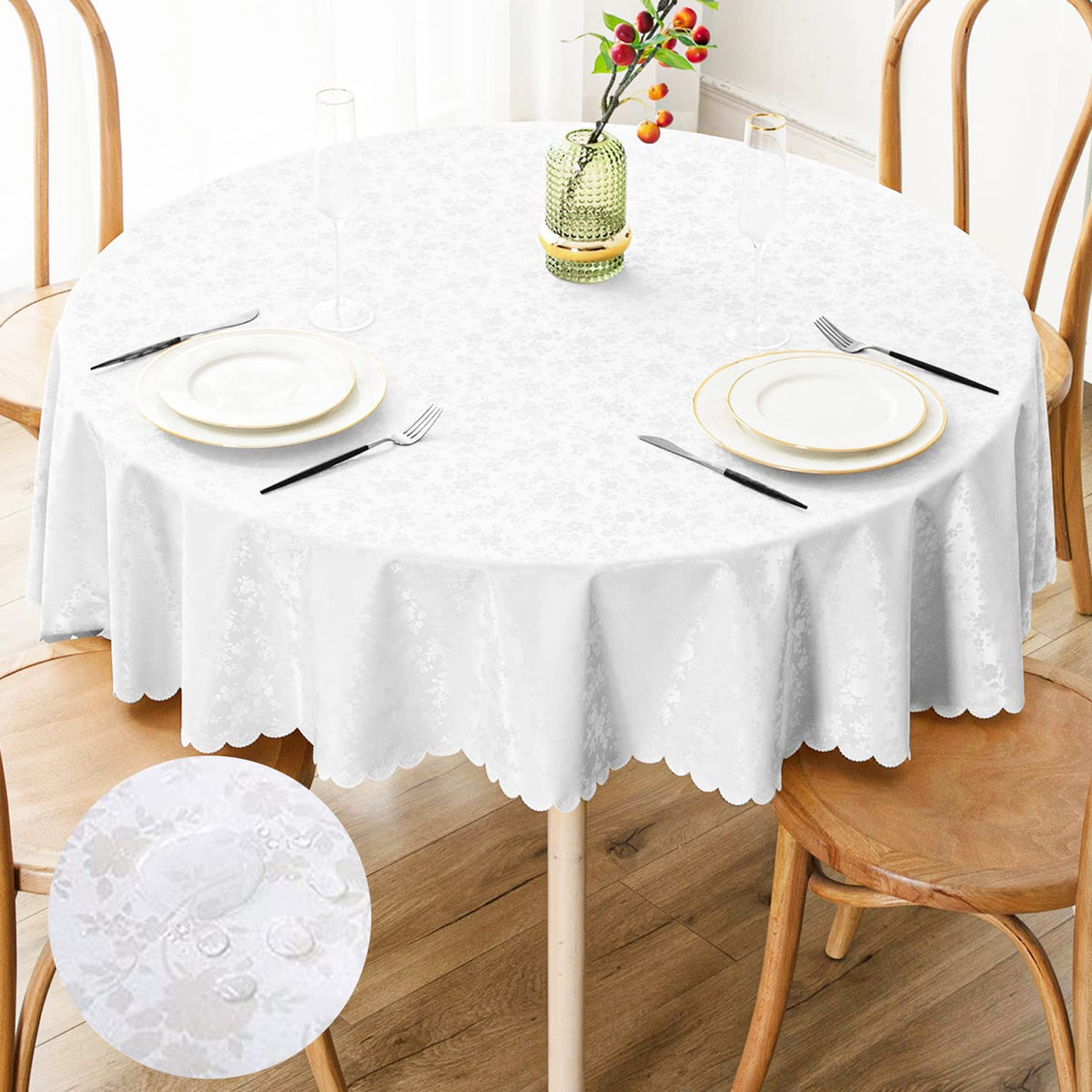 Smiry Rectangle Waterproof Heavy Duty Vinyl Tablecloths, 52 x 70 Inch