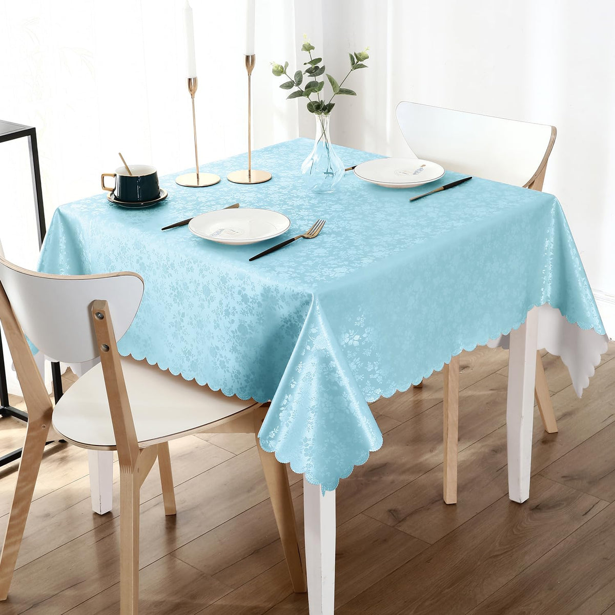 Smiry Rectangle Waterproof Heavy Duty Vinyl Tablecloths, 52 x 70 Inch