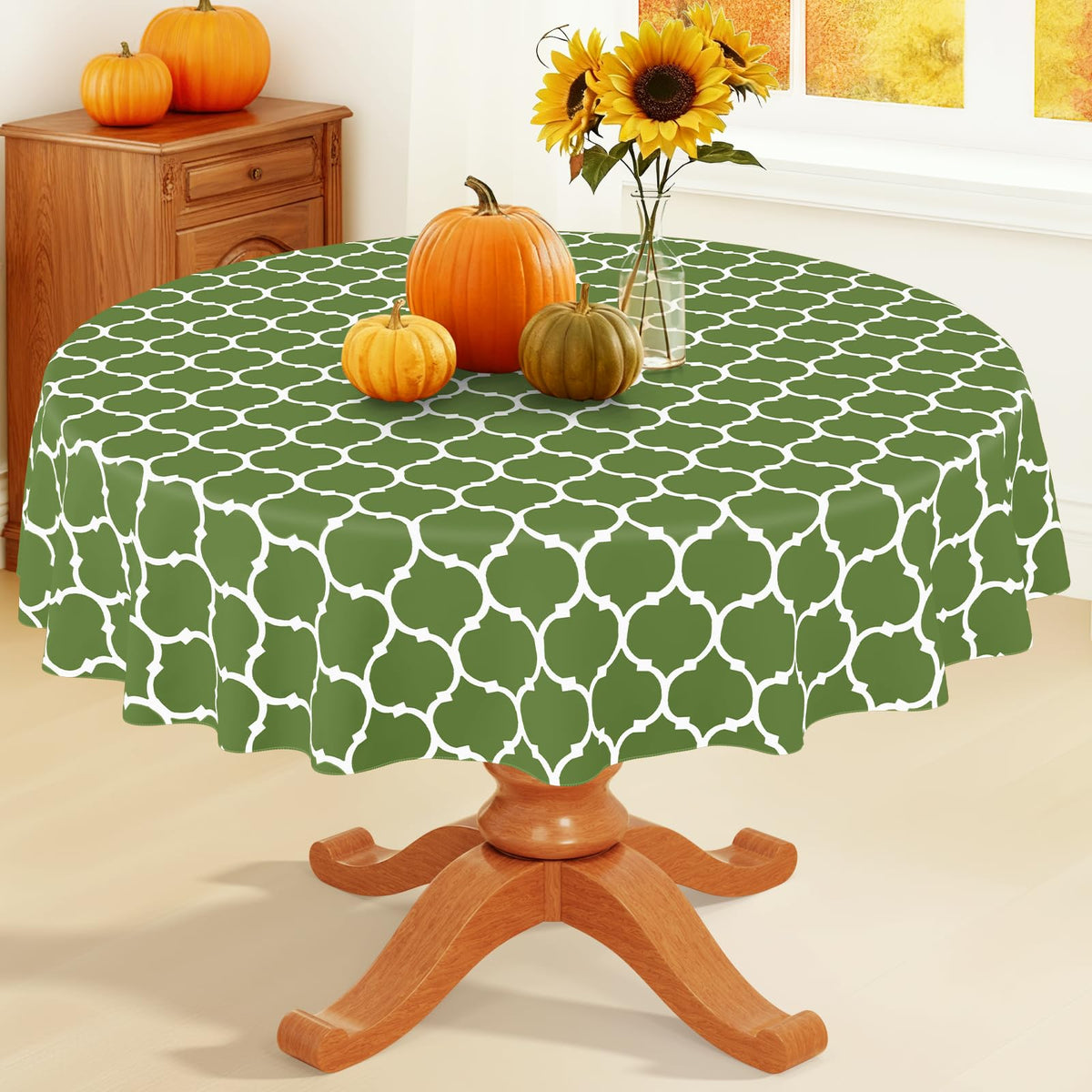 Smiry Rectangle Table Cloth, Flannel Backed Vinyl Tablecloth, 60"x84"
