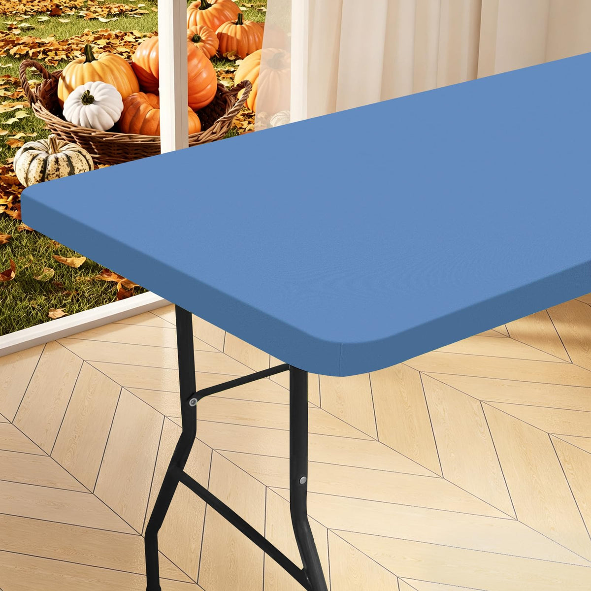 homing Rectangle Table Cloth Cover 6 Foot Black Elastic Fitted Tablecloth