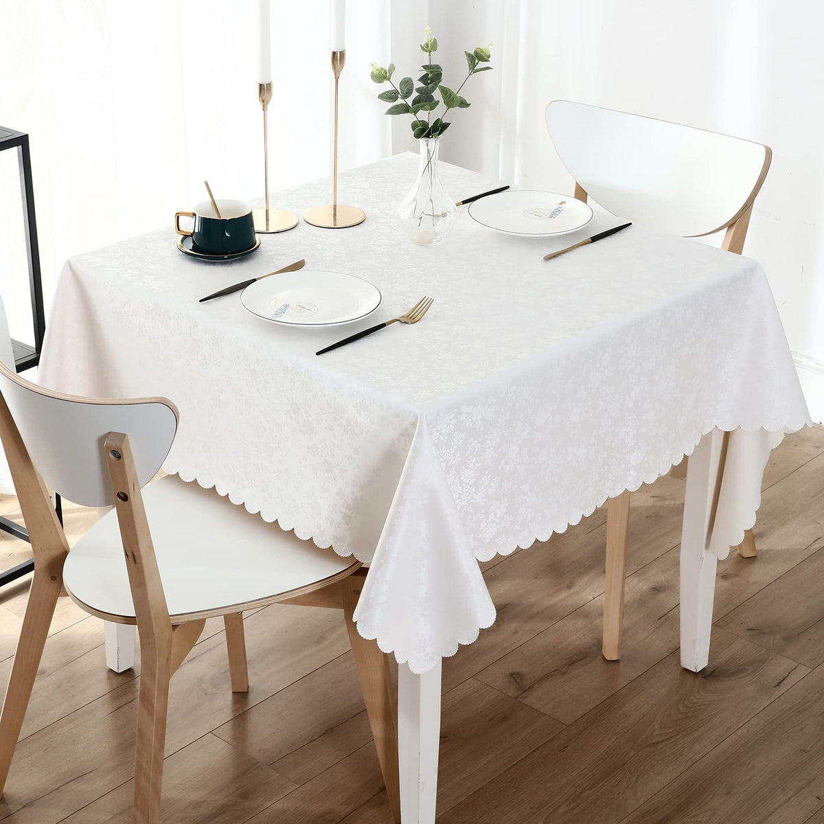 Smiry Rectangle Waterproof Heavy Duty Vinyl Tablecloths, 52 x 70 Inch