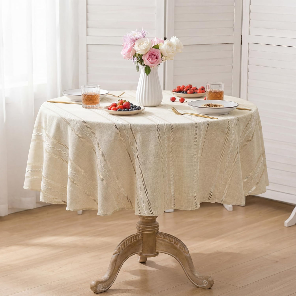 Horaldaily Blue Rectangular Tablecloth, 60×84 Inch, Farmhouse Decor