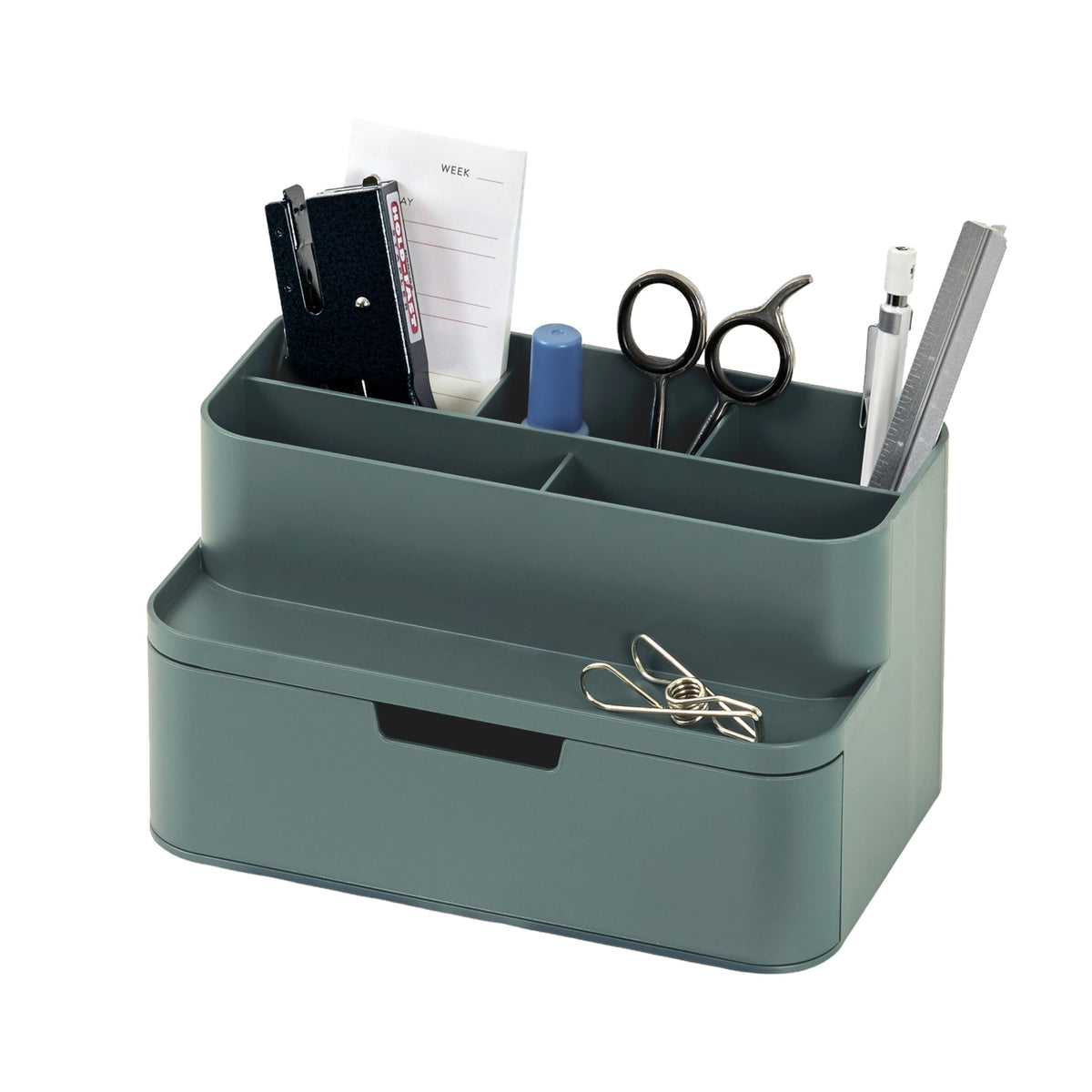 BLUE GINKGO Compact Desk Organizer, Blue, Made in Korea