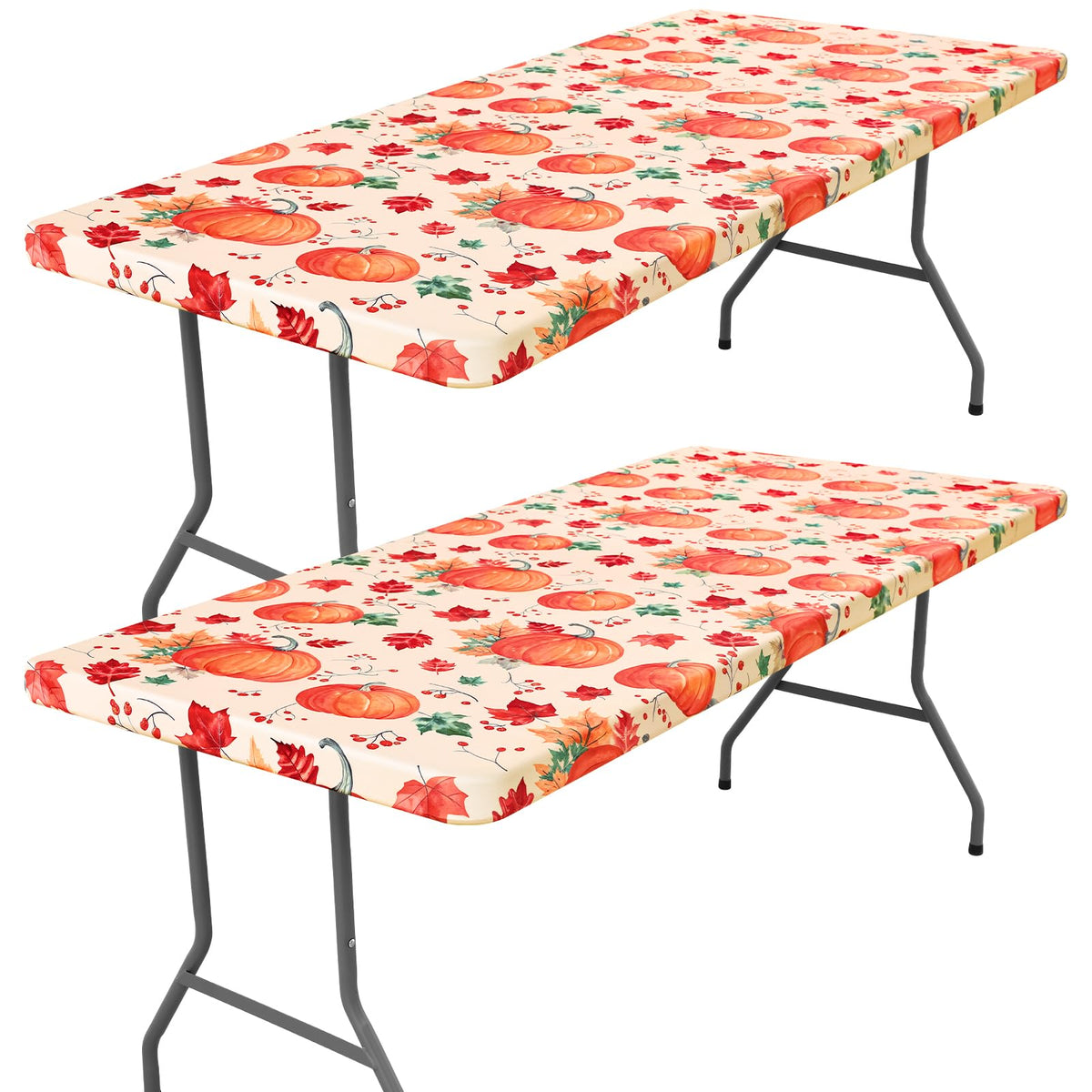 Moosfor 2 Pack Rectangle Spandex Fitted Table Cloth, 4FT Elastic Tablecloth
