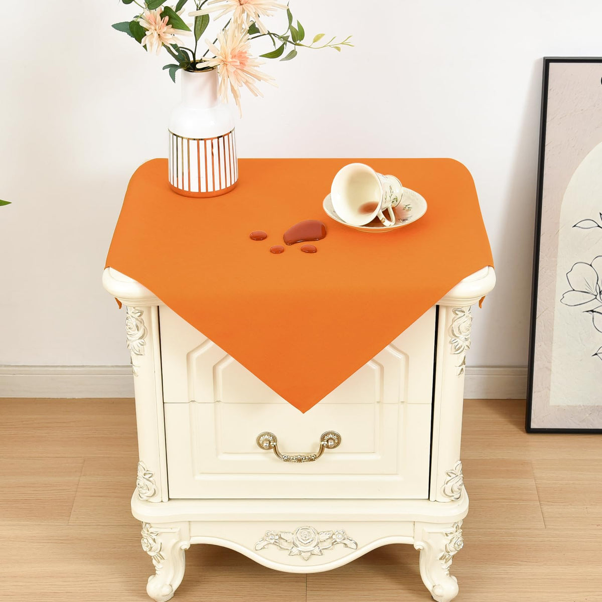 Wolkemer Oval Tablecloth 60 x 84 Inches Faux Linen Water Resistant