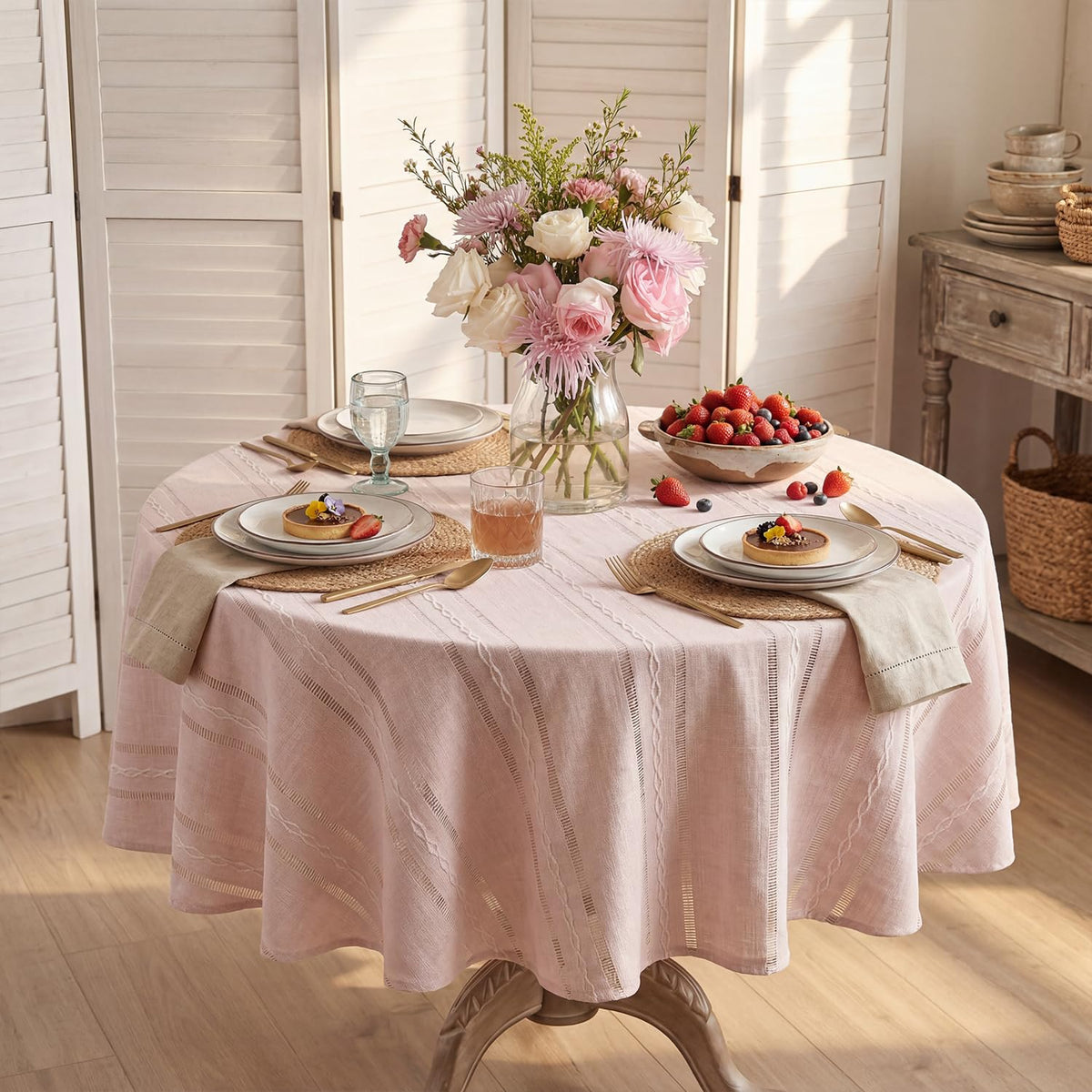 Horaldaily Blue Rectangular Tablecloth, 60×84 Inch, Farmhouse Decor