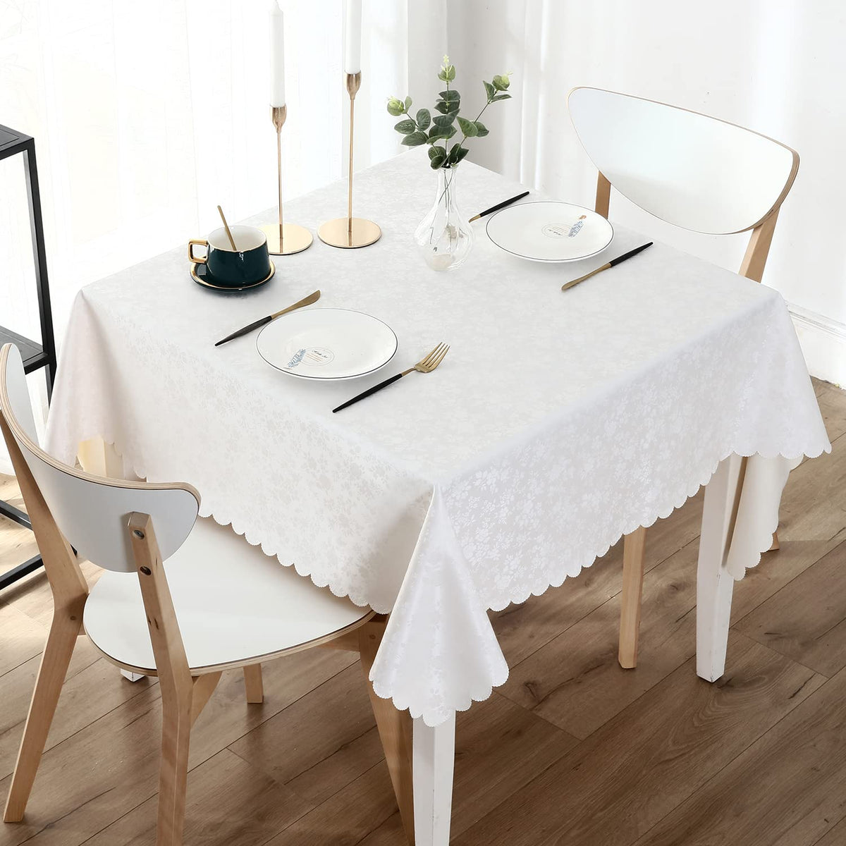 Smiry Rectangle Waterproof Heavy Duty Vinyl Tablecloths, 52 x 70 Inch