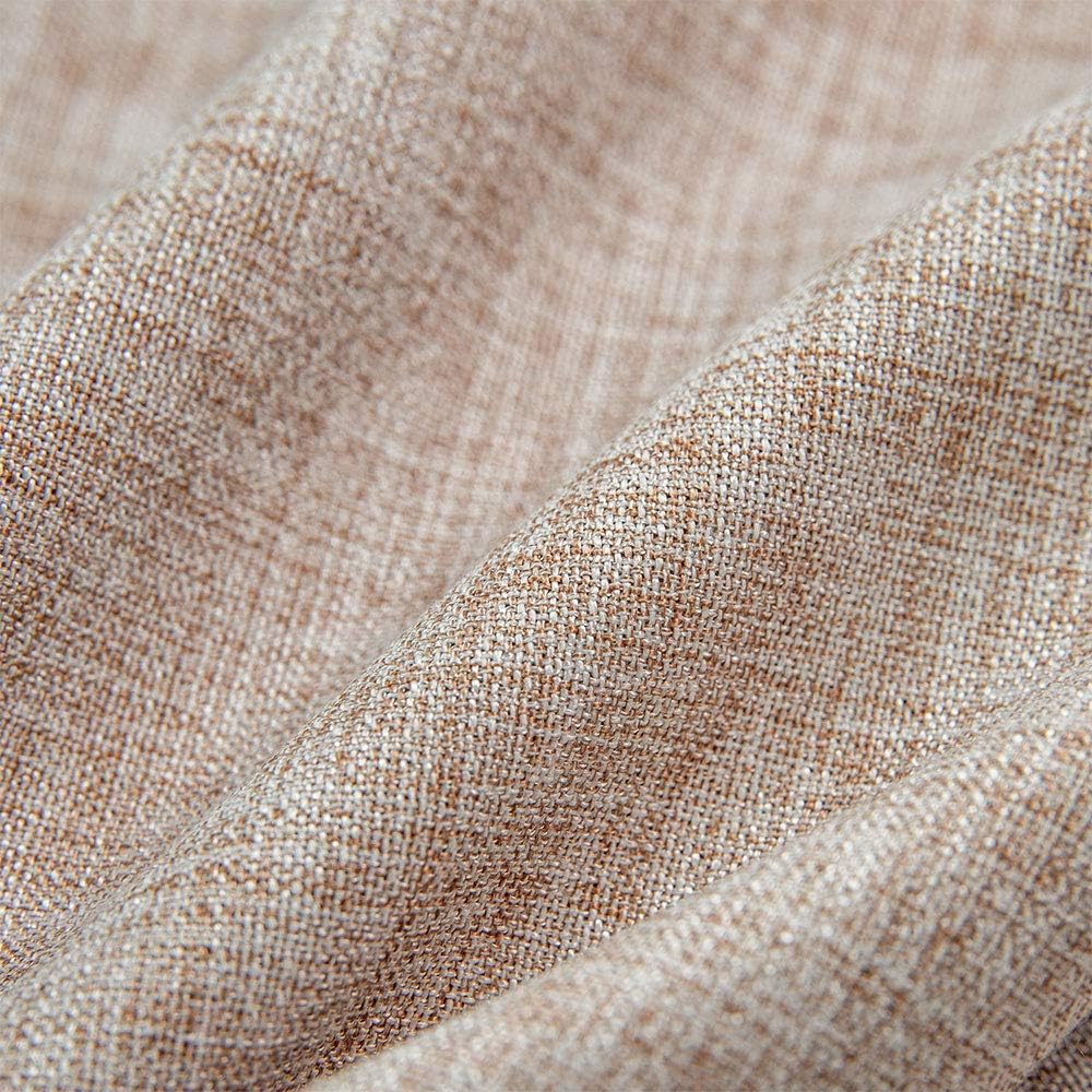 GLORY SEASON Linen Rustic Burlap Washable Tablecloth,Solid Heavy Weight Tan 55 x 70 Rectangle Overlay Lace Edge Table Cover for Kitchen Dinning Decoration