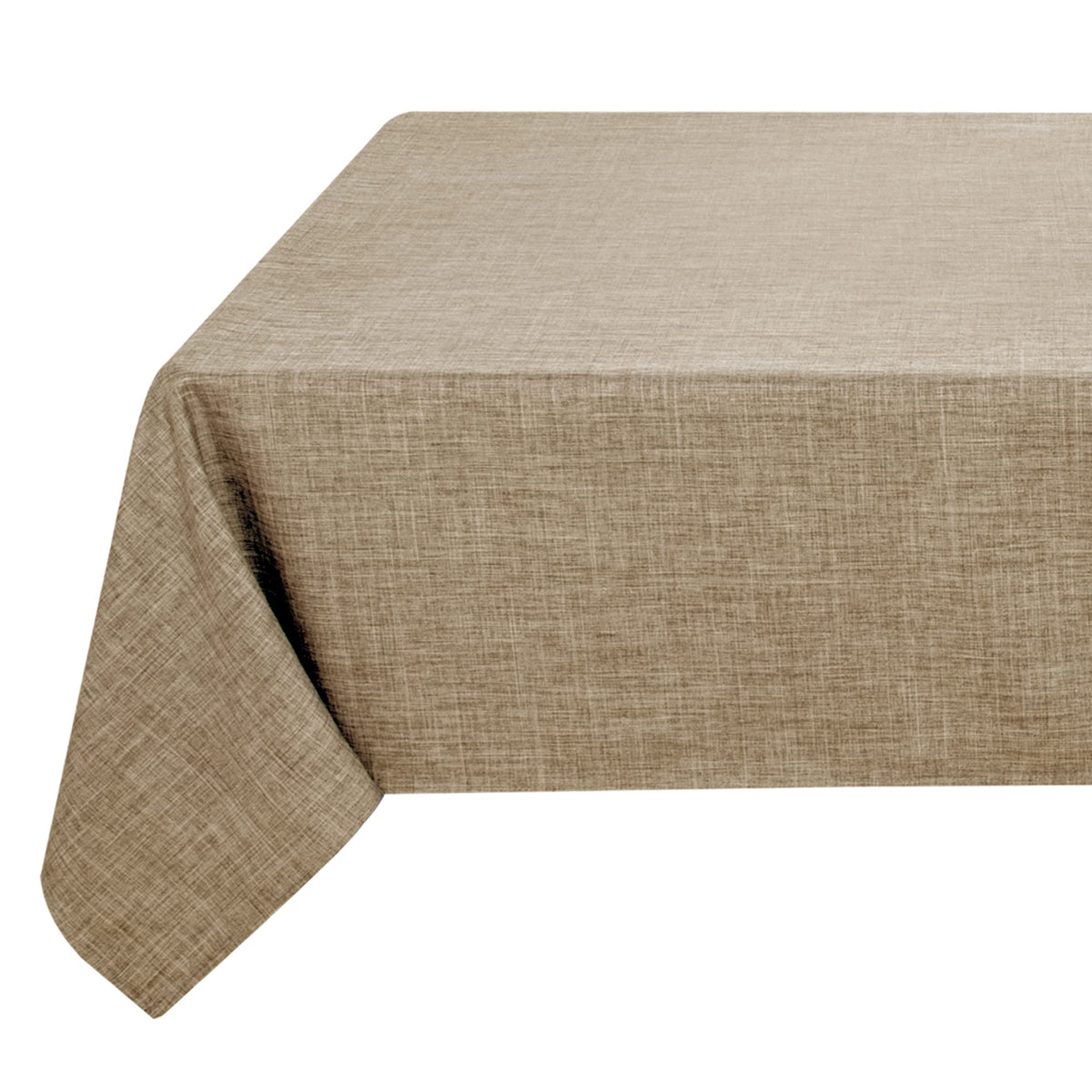 Fitable 2 Pack Beige Faux Linen Tablecloths Rectangle 60x102 Inch