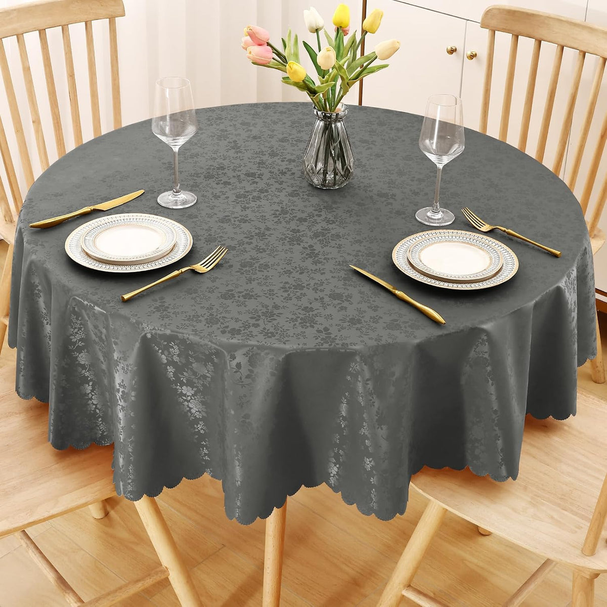 Smiry Rectangle Waterproof Heavy Duty Vinyl Tablecloths, 52 x 70 Inch