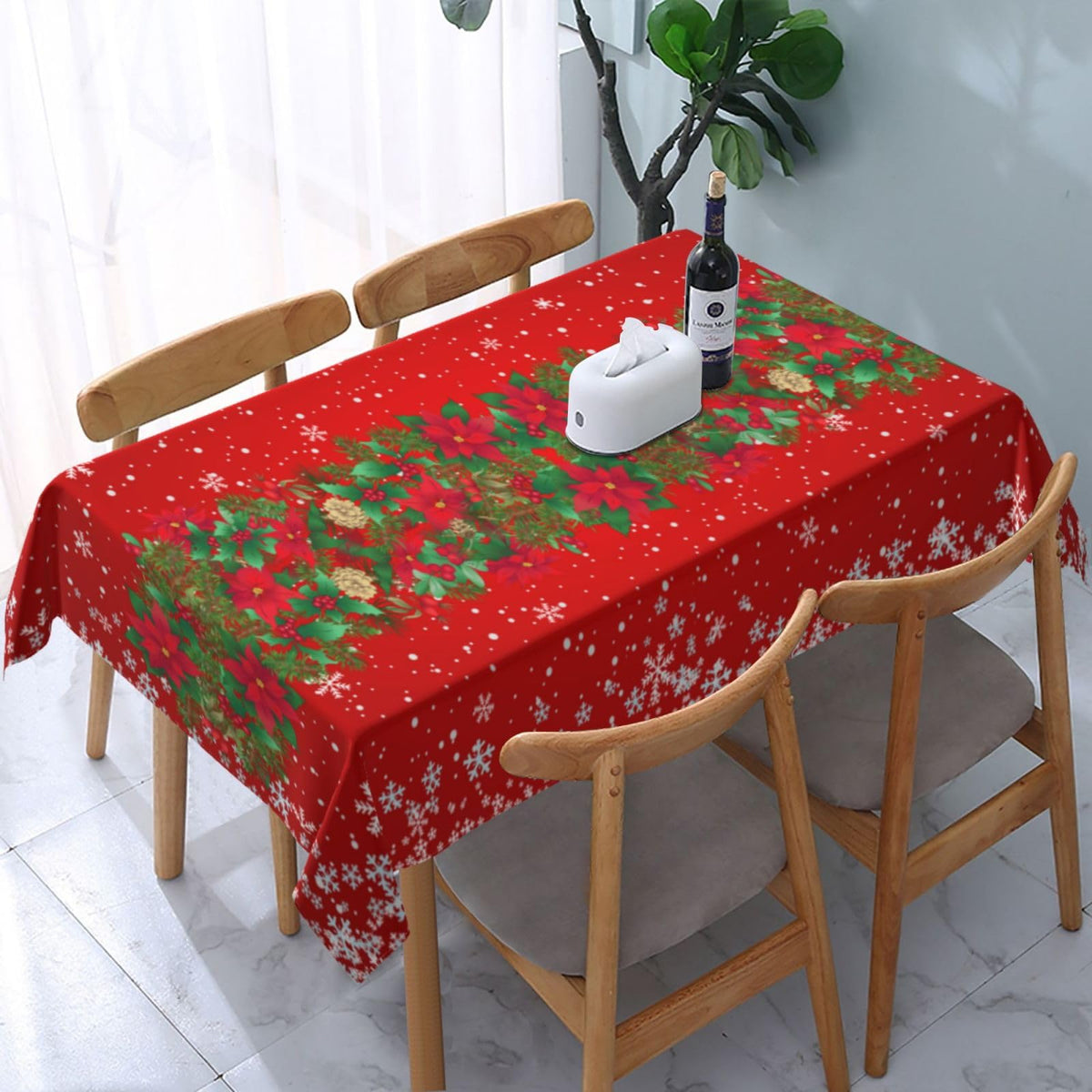 Teal and Grey Table Cloth Turquoise Tablecloth Rectangle Washable Table Cover for Decoration Kitchen Dining Room 60x90 Inch