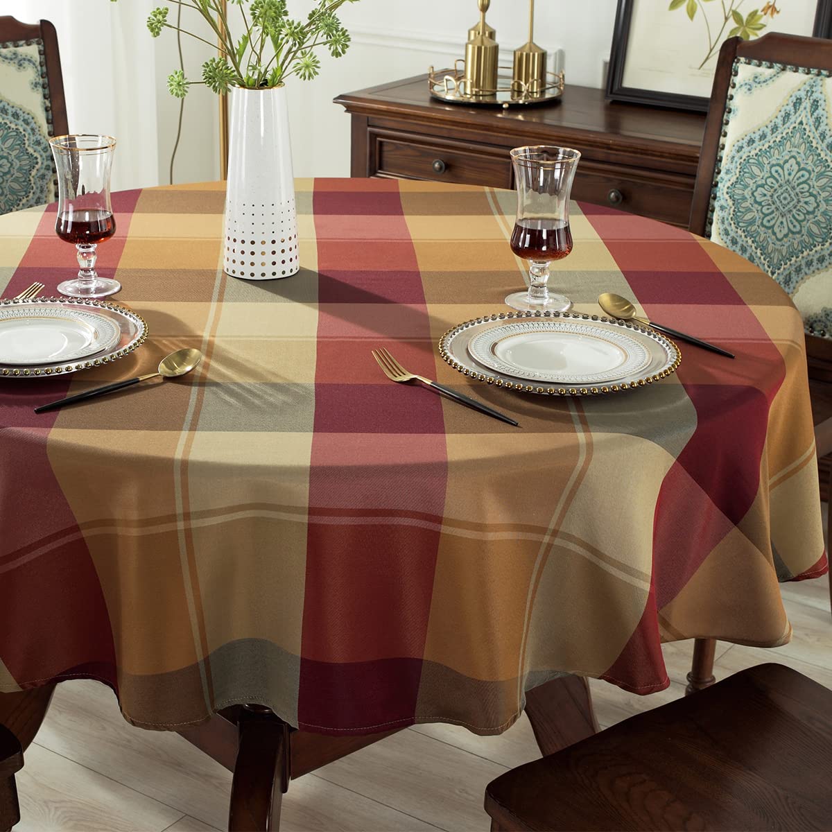 SASTYBALE Rectangle Tablecloth 52 x 70 Inch, Red, Checkered Table Cloths