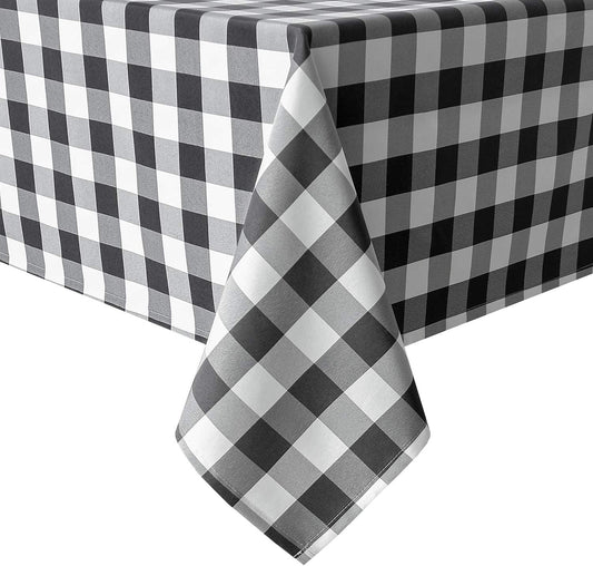 Hiasan 60 x 120 Inch Checkered Tablecloth Rectangle, Black and White