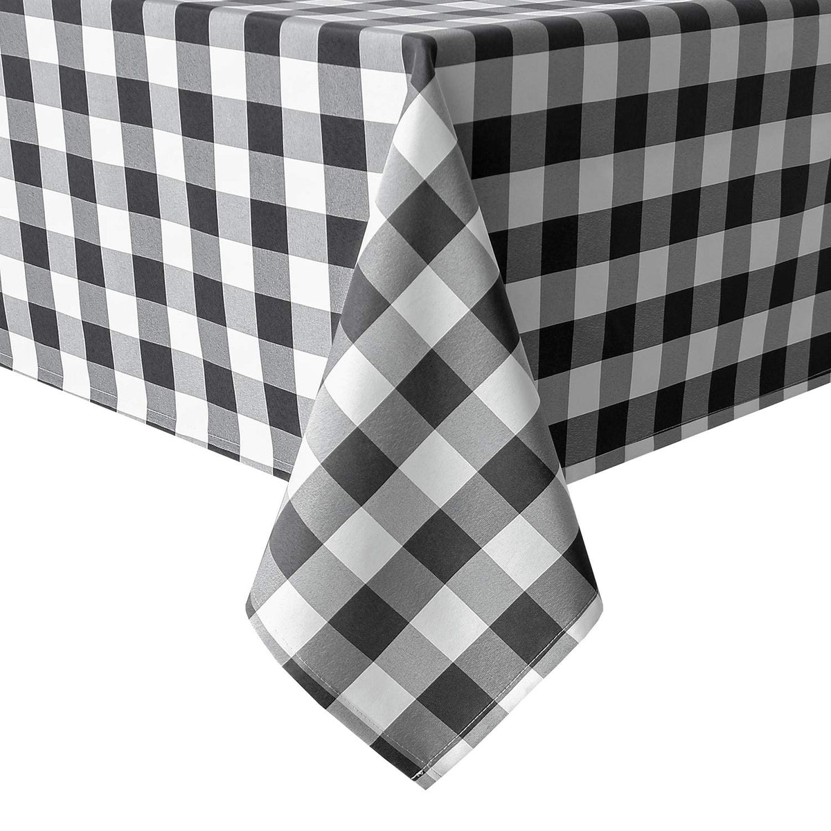 Hiasan 60 x 120 Inch Checkered Tablecloth Rectangle, Black and White