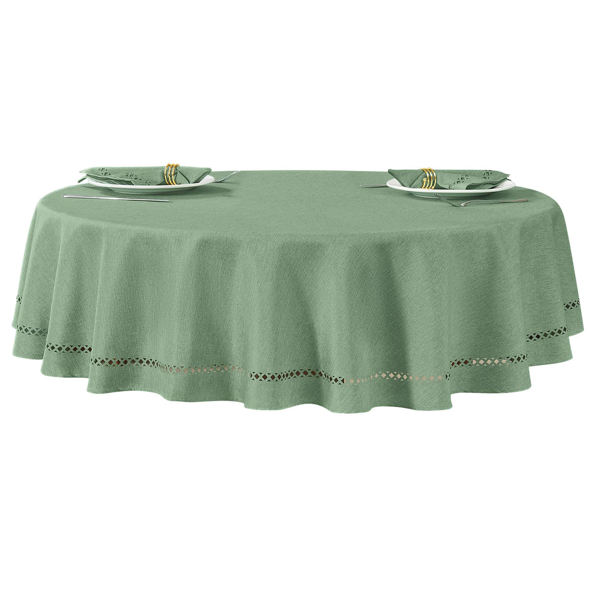 Flaxen 52x70 Rectangle Polyester Linen Farmhouse Tablecloth