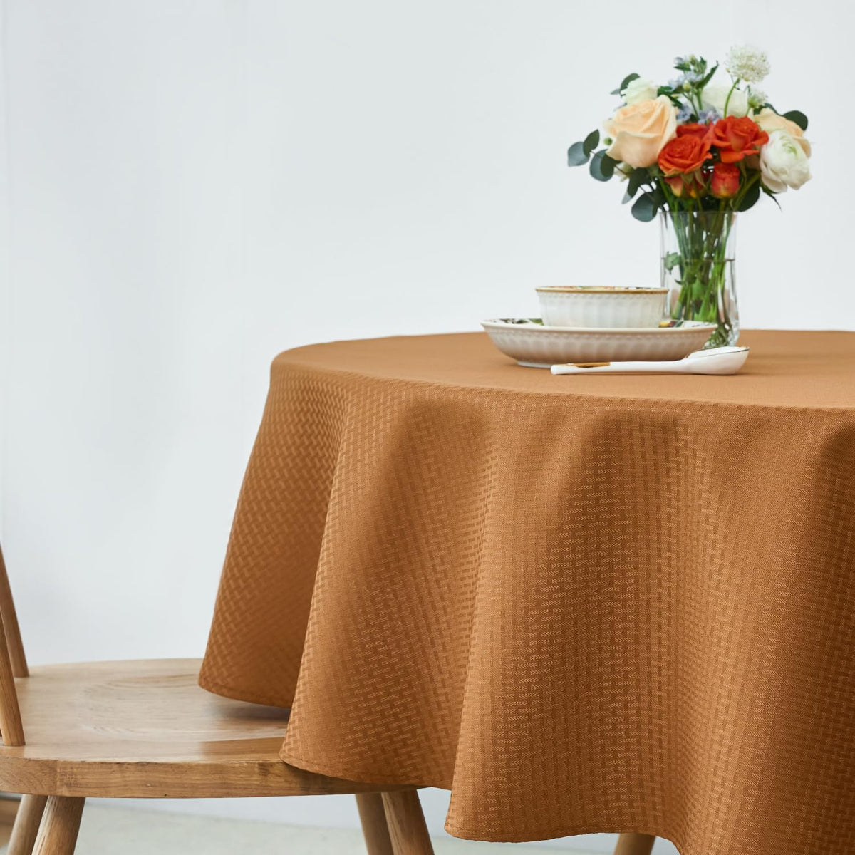 maxmill Rectangle Tablecloth Weaved Pattern Waterproof Spillproof Wrinkle Free Table Cloth, Kitchen Dining Tabletop Decoration, Fabric Table Cover for Holiday Parties, 52 x 70 Inch, Sage Green