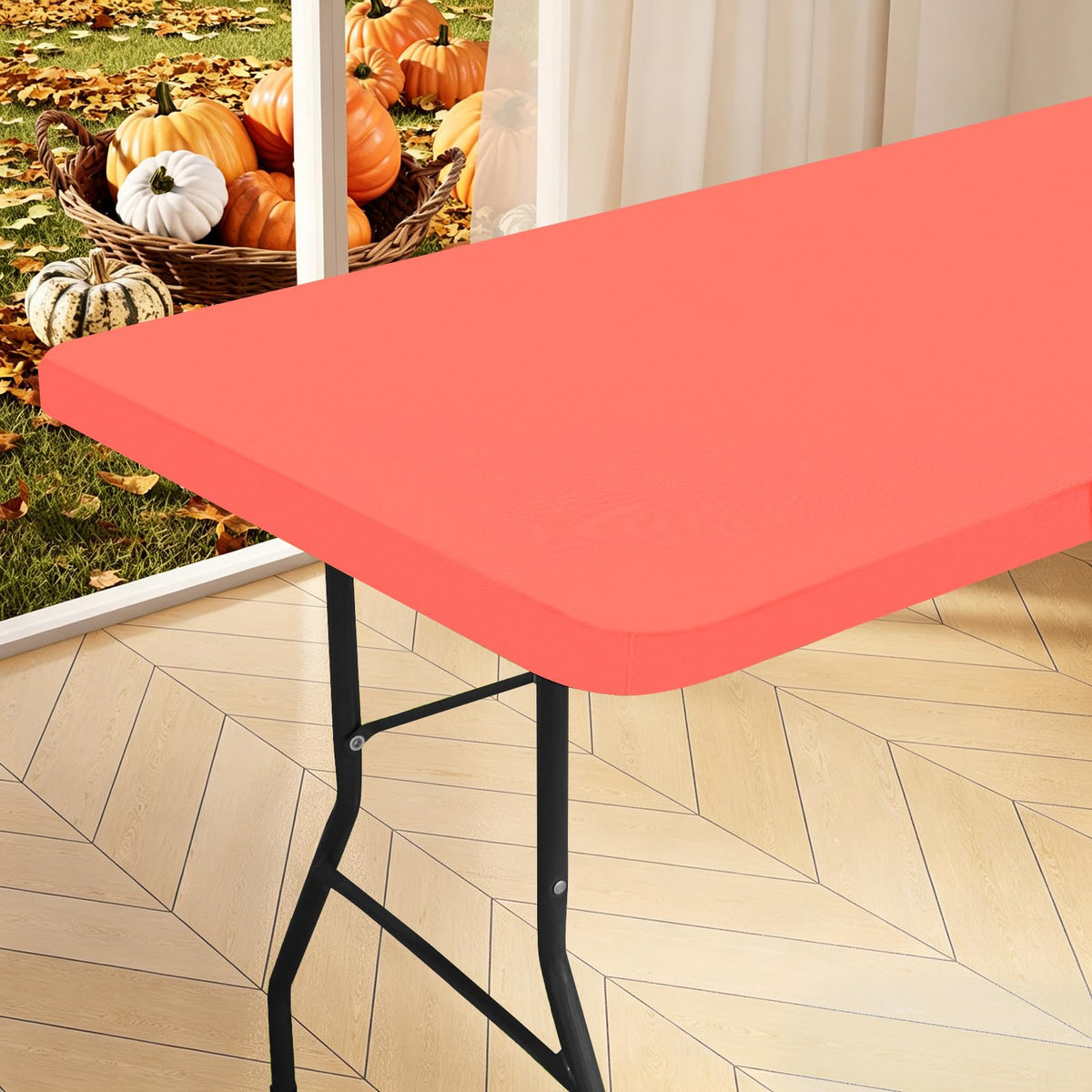 homing Rectangle Table Cloth Cover 6 Foot Black Elastic Fitted Tablecloth