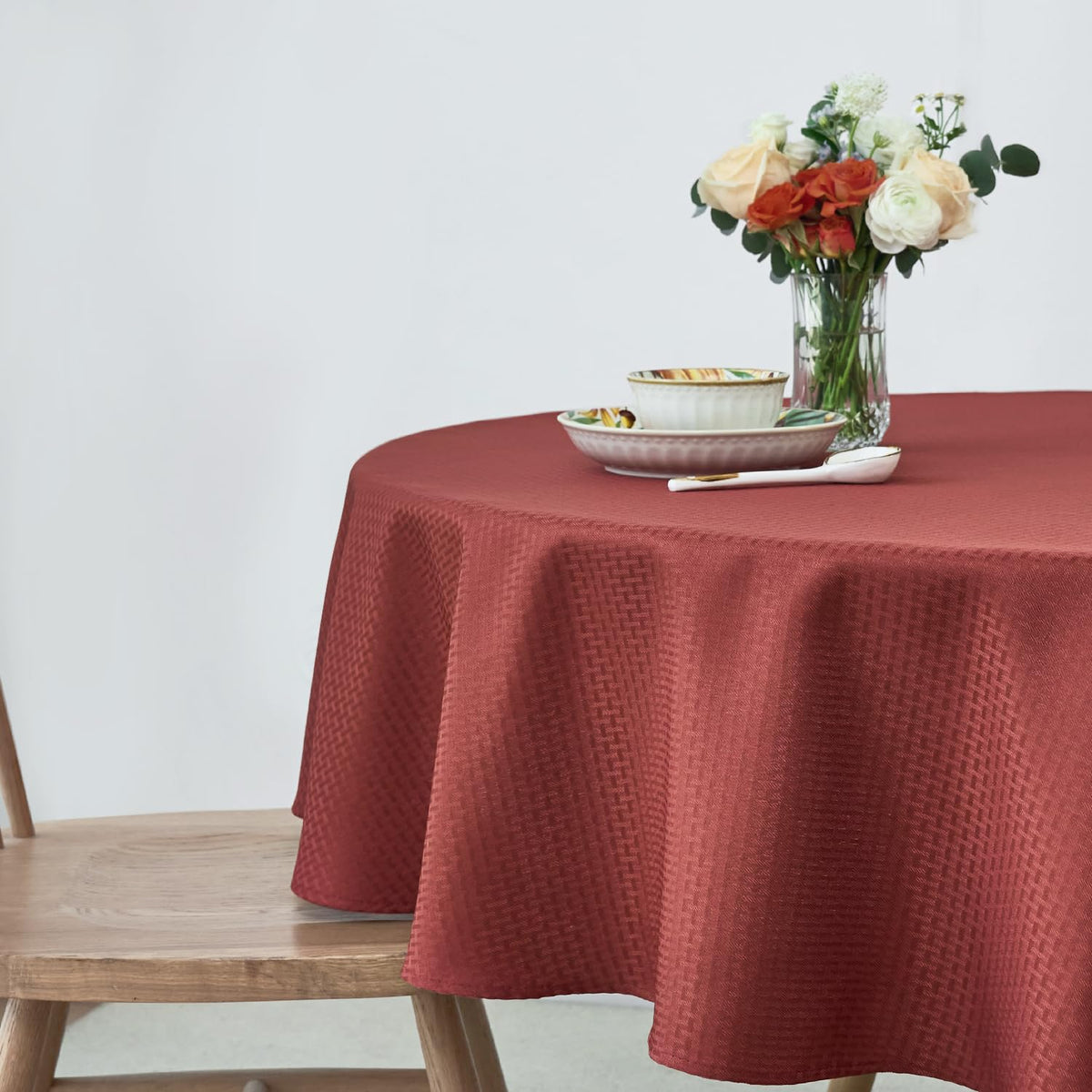 maxmill Rectangle Tablecloth Weaved Pattern Waterproof Spillproof Wrinkle Free Table Cloth, Kitchen Dining Tabletop Decoration, Fabric Table Cover for Holiday Parties, 52 x 70 Inch, Sage Green