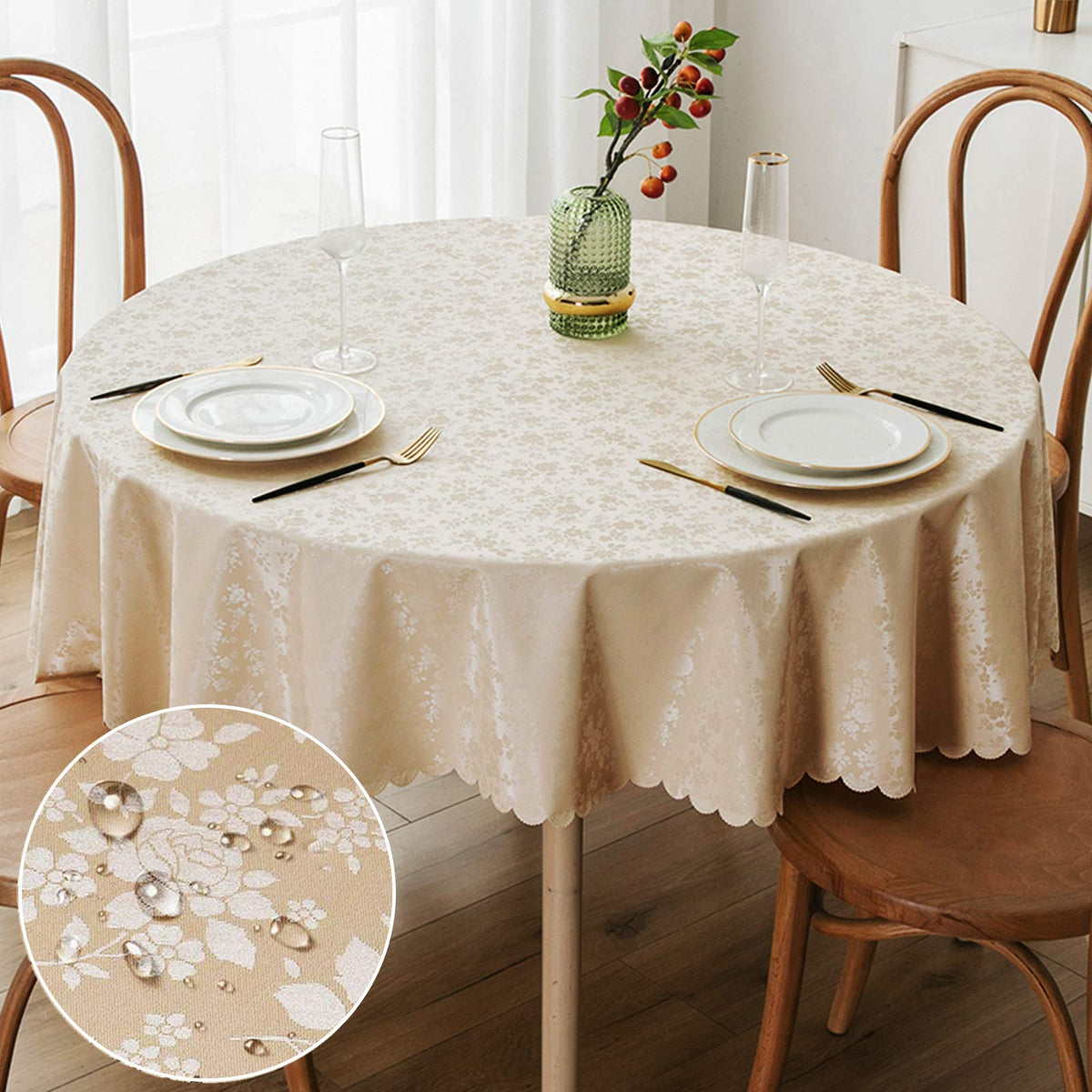 Smiry Rectangle Waterproof Heavy Duty Vinyl Tablecloths, 52 x 70 Inch