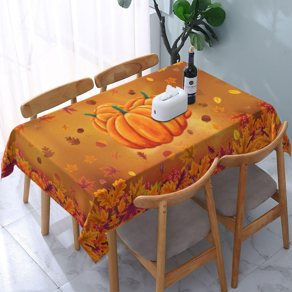 Teal and Grey Table Cloth Turquoise Tablecloth Rectangle Washable Table Cover for Decoration Kitchen Dining Room 60x90 Inch