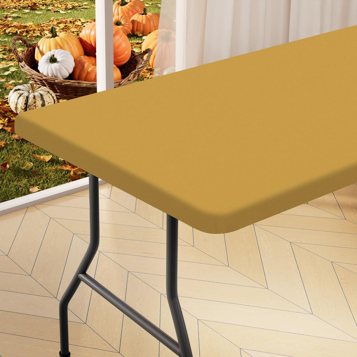 homing Rectangle Table Cloth Cover 6 Foot Black Elastic Fitted Tablecloth