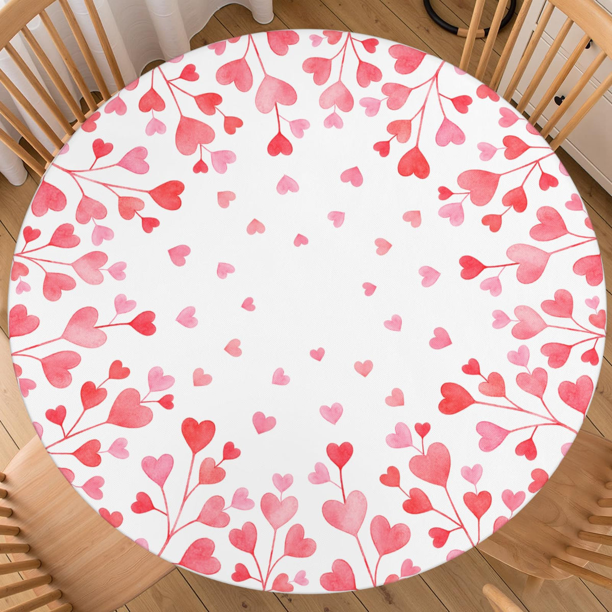Fall Round Fitted Tablecloth with Elastic Edge Orange Blue White Thanksgiving Pumpkin Table Cover 40-44 Inch Autumn Leaf Washable Table Cloth for Kitchen Dining Room Party Decor