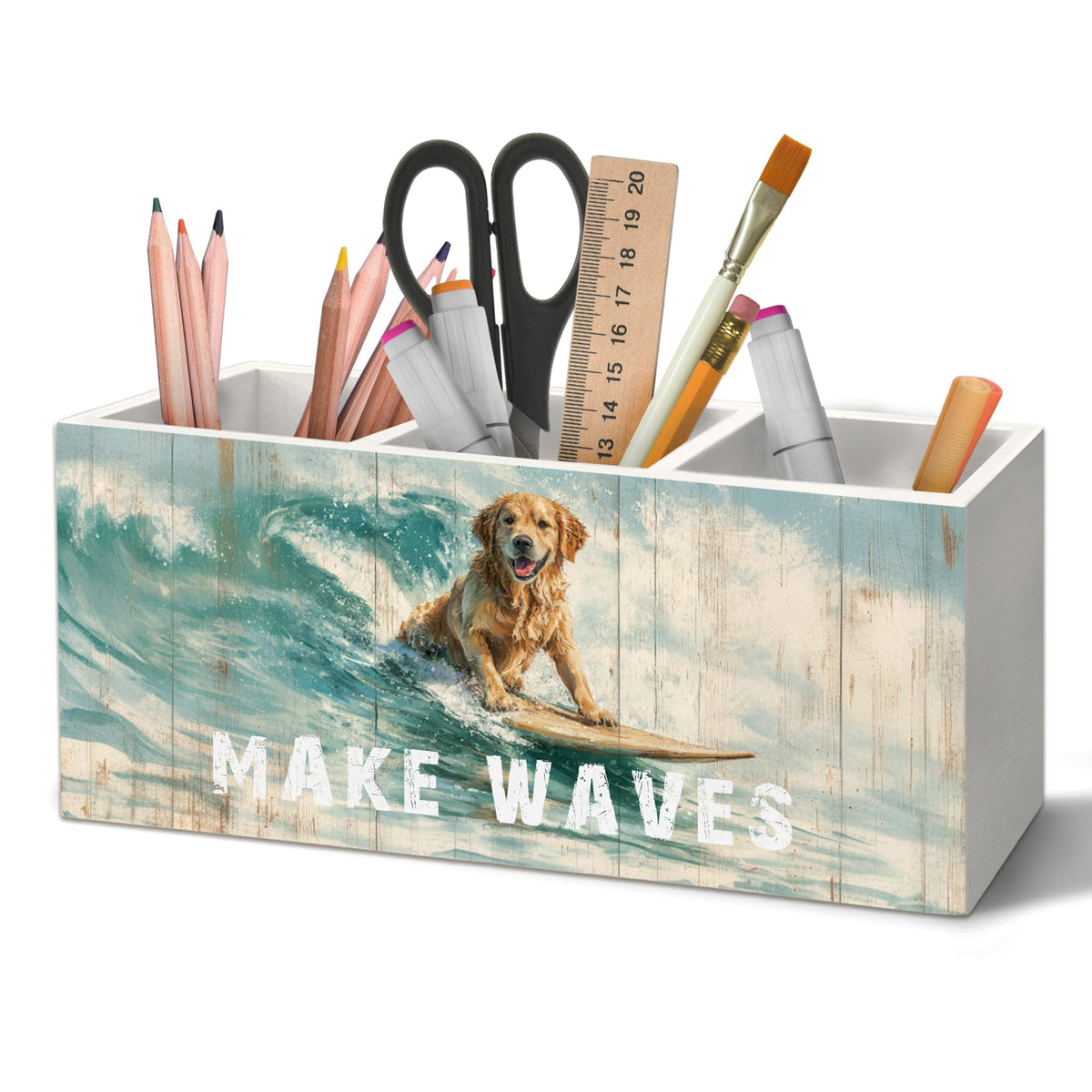 Coastal Beach Sea Turtle Pen Holder Organizer for Desk Accessories