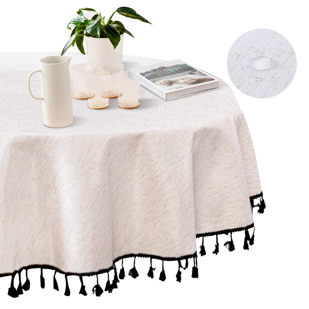 MYSKY HOME Table Cloth 60x84 in Rectangle Table, Waterproof Tablecloths