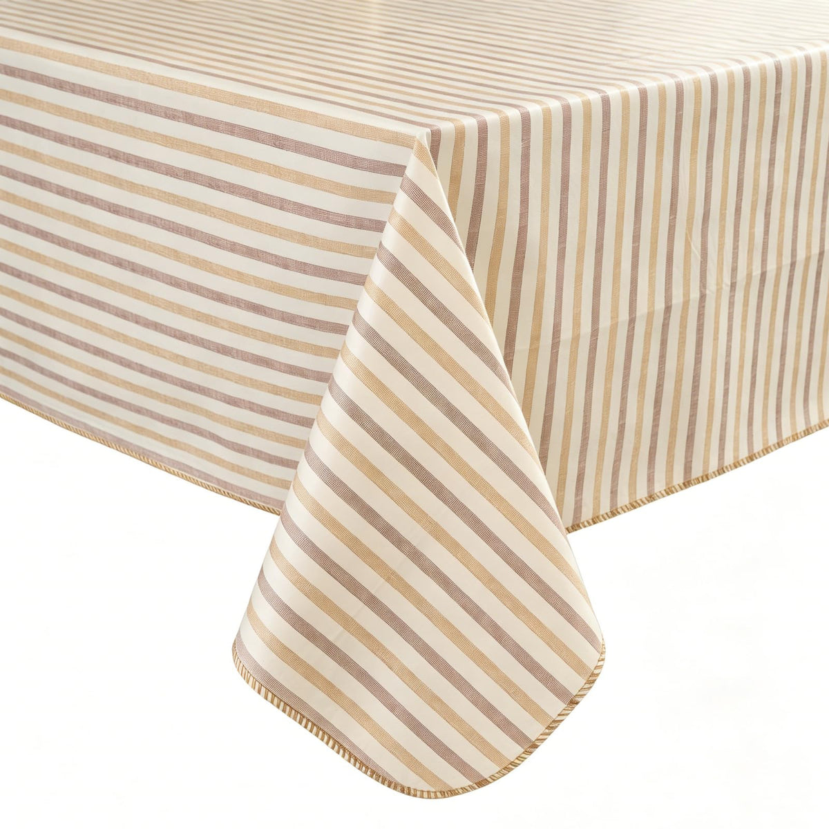 Pioggia Vinyl Tablecloth with Flannel Backing - Waterproof, Oil-Proof, Easy to Clean -Plastic Table Cloth - Perfect for Dining Tables, Kitchen Tables, Parties (Beige Flower, 54×72 Inch Rectangular)