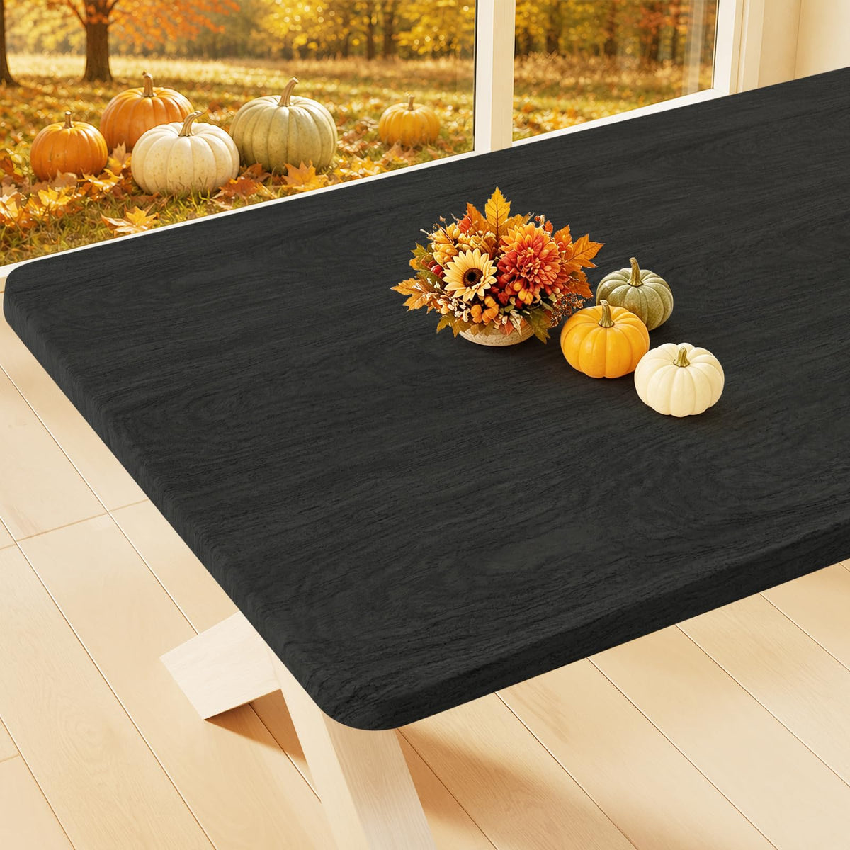 Smiry Rectangle Table Cloth, Waterproof Plastic Table Cover for 6FT Tables