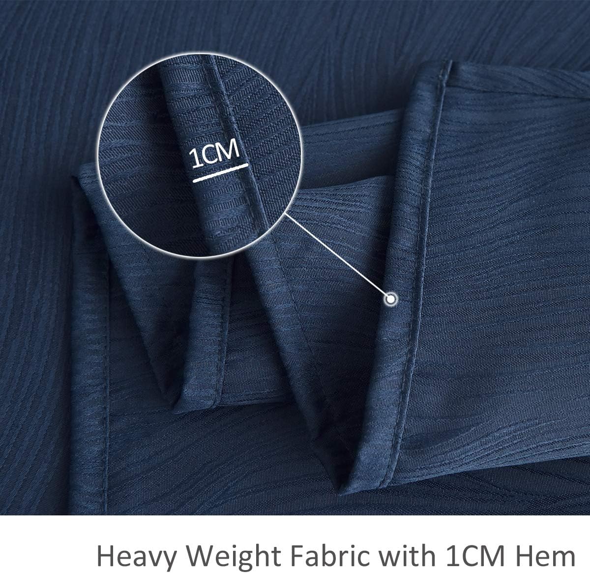 maxmill Jacquard Table Cloth Swirl Pattern Spillproof Wrinkle Resistant Heavy Weight Soft Tablecloth for Kitchen Dinning Tabletop Decoration Outdoor Picnic Rectangle 52 x 70 Inch Navy Blue