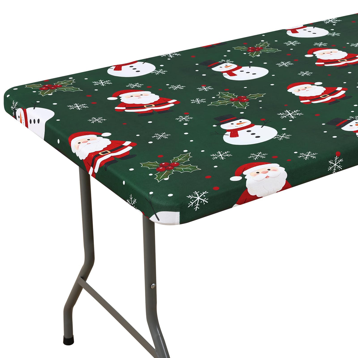 Smiry Spandex Printed 6FT Rectangle Table Cloth, Elastic Fitted Table Cover