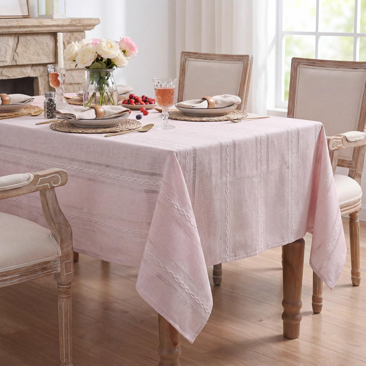 Horaldaily Blue Rectangular Tablecloth, 60×84 Inch, Farmhouse Decor